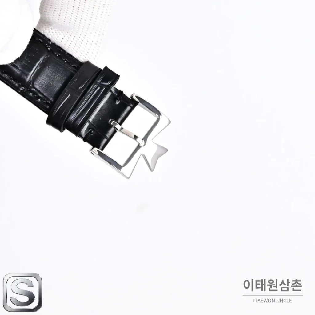 바쉐론콘스탄틴 패트리모니 오토매틱 40mm 화이트 다이얼 블랙 가죽 스트랩 (2)