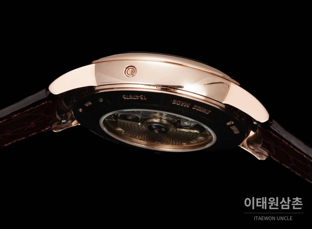 바쉐론콘스탄틴 패트리모니 문페이즈 레트로그레이드 데이트 오토매틱 42.5mm 실버 브라운 가죽 스트랩 로즈골드 베젤 (2)