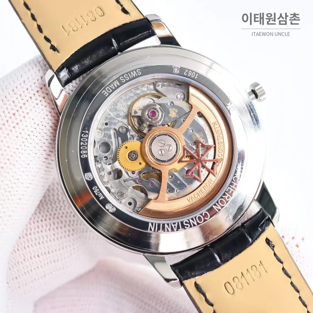 바쉐론콘스탄틴 패트리모니 셀프와인딩 데이트 오토매틱 40mm 85180 블루 다이얼 블랙 가죽 스트랩