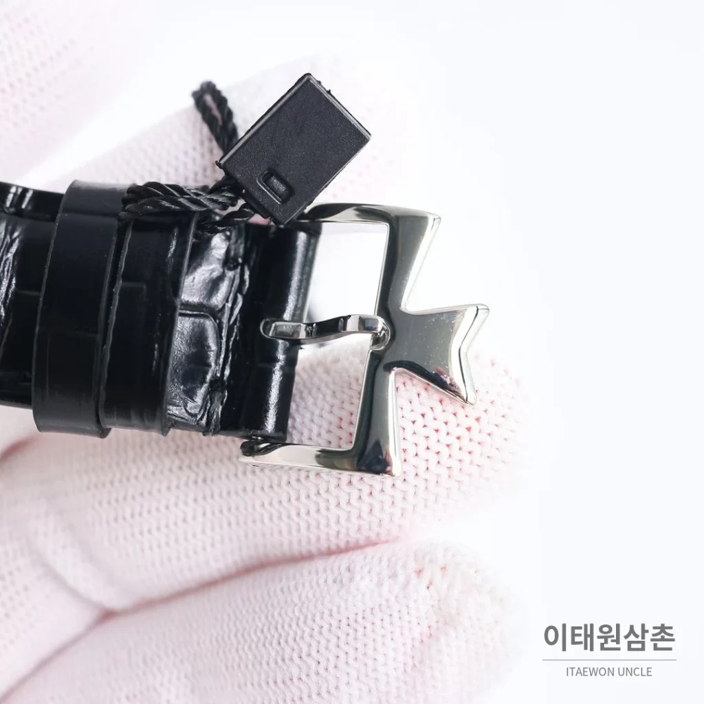 바쉐론콘스탄틴 패트리모니 셀프와인딩 데이트 오토매틱 40mm 85180 샴페인 다이얼 블랙 가죽 스트랩