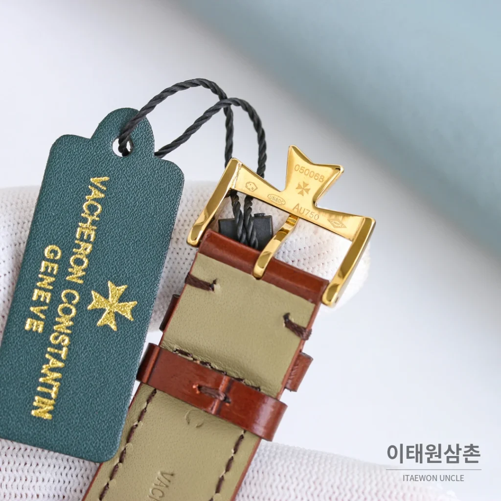 바쉐론콘스탄틴 패트리모니 스틸 스몰세컨즈 오토매틱 38mm 실버 브라운 가죽 스트랩 (2)