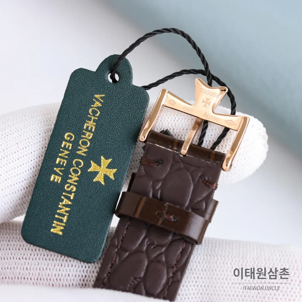 바쉐론콘스탄틴 패트리모니 스틸 스몰세컨즈 오토매틱 38mm 실버 브라운 가죽 스트랩