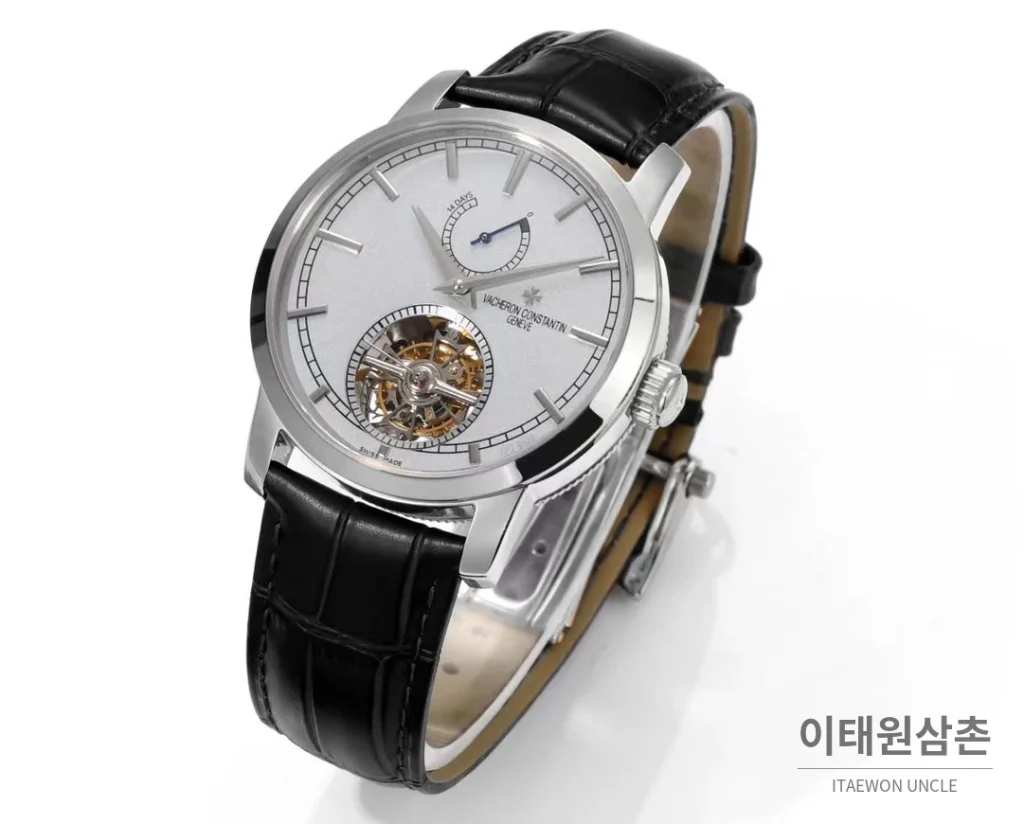 바쉐론콘스탄틴 트래디셔널 18K 핑크골드 실버다이얼 투르비용 수동 42mm