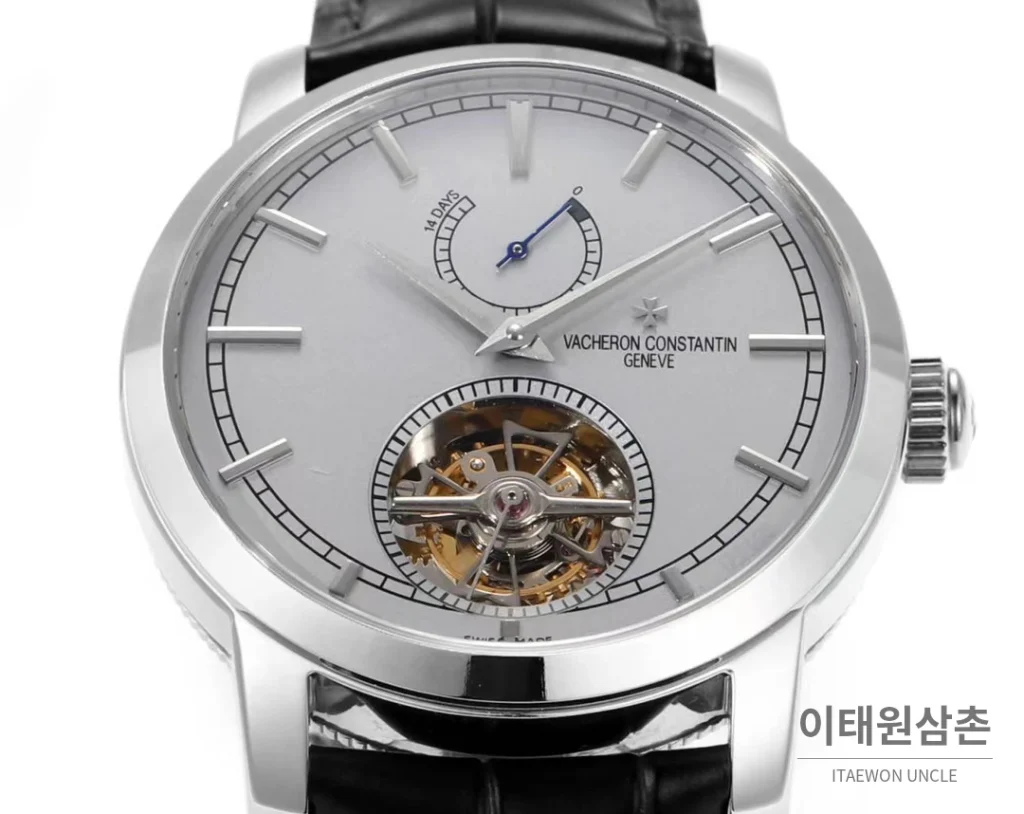 바쉐론콘스탄틴 트래디셔널 18K 핑크골드 실버다이얼 투르비용 수동 42mm