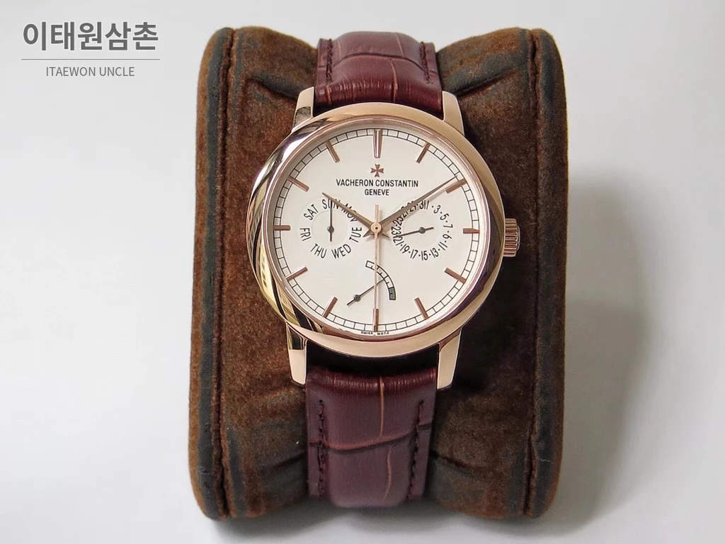 바쉐론콘스탄틴 트래디셔널 18K 옐로우골드 파워리저브 데이 데이트 오토매틱 39.5mm