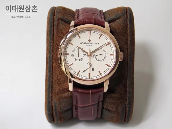 바쉐론콘스탄틴 트래디셔널 18K 옐로우골드 파워리저브 데이 데이트 오토매틱 39.5mm