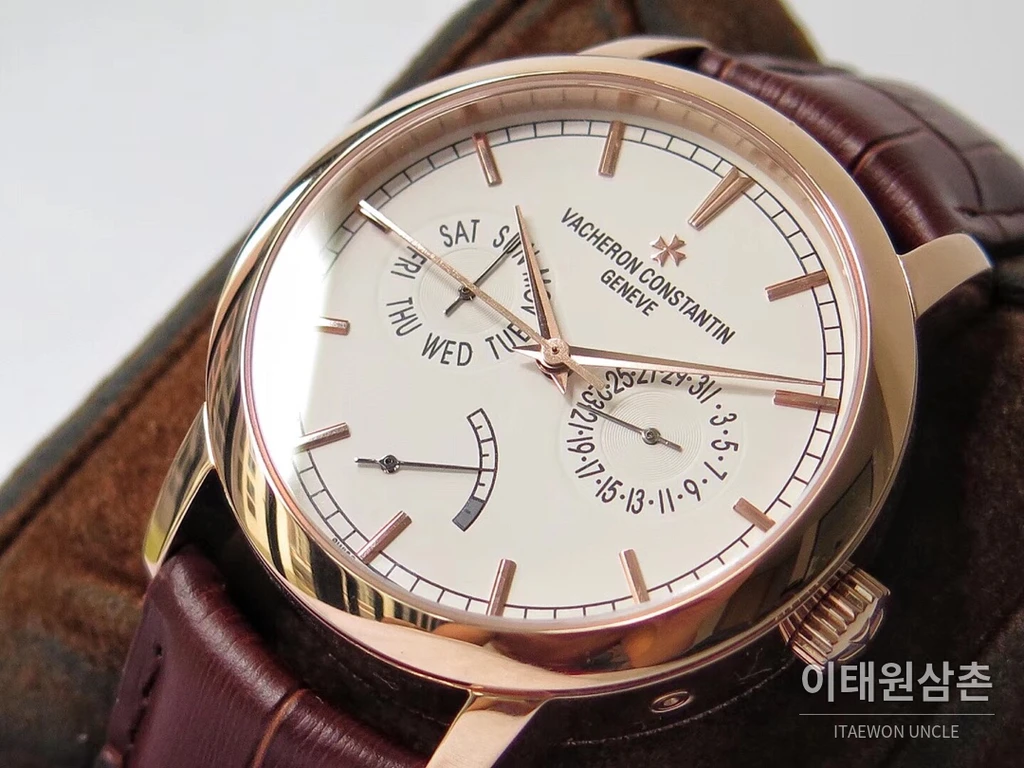 바쉐론콘스탄틴 트래디셔널 18K 옐로우골드 파워리저브 데이 데이트 오토매틱 39.5mm