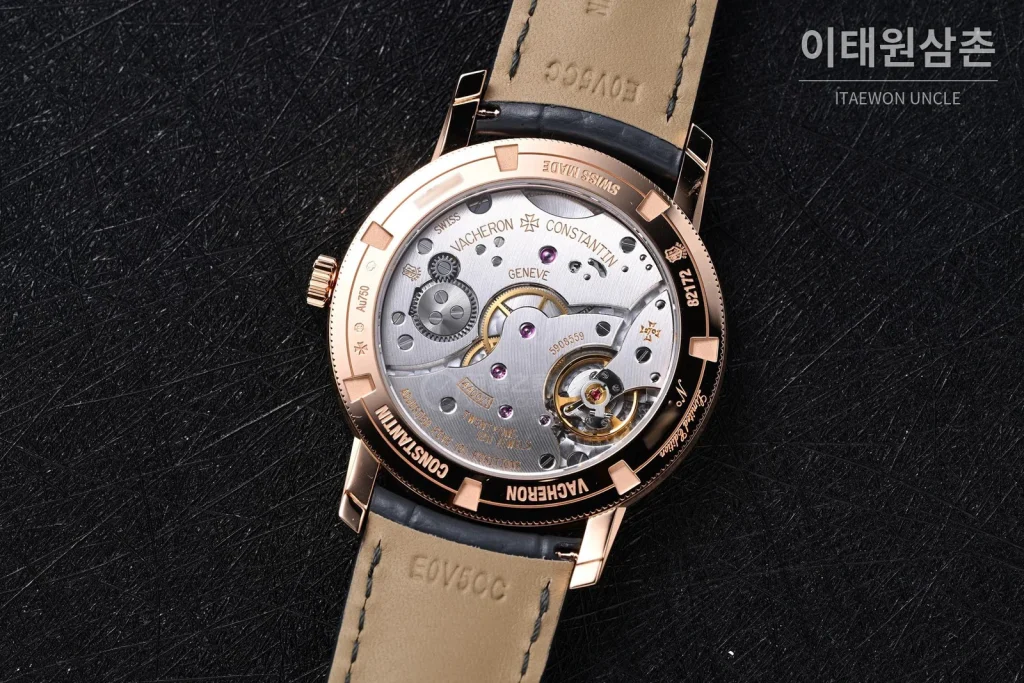 바쉐론콘스탄틴 트래디셔널 270주년 그레이다이얼 오토매틱 38mm 그레이 가죽 스트랩
