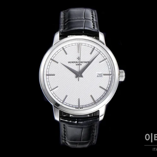 바쉐론콘스탄틴 트래디셔널 스틸 실버다이얼 오토매틱 40mm 블랙 가죽 스트랩 바쉐론콘스탄틴 트래디셔널 스틸 실버다이얼 오토매틱 40mm 블랙 가죽 스트랩