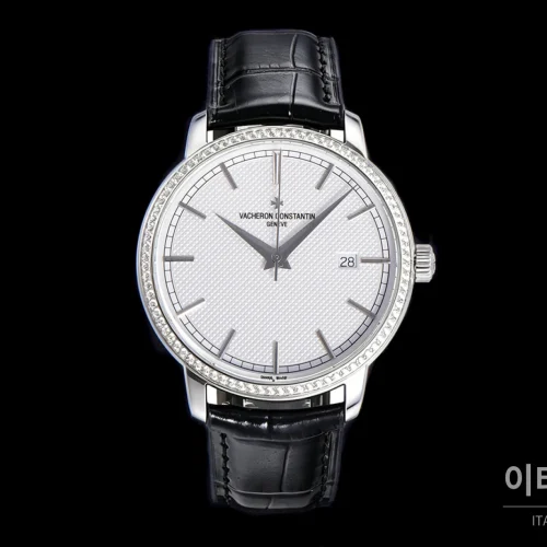 바쉐론콘스탄틴 트래디셔널 스틸 실버다이얼 오토매틱 40mm 블랙 가죽 스트랩 실버 베젤 바쉐론콘스탄틴 트래디셔널 스틸 실버다이얼 오토매틱 40mm 블랙 가죽 스트랩 실버 베젤