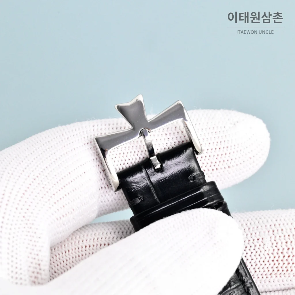 바쉐론콘스탄틴 트래디셔널 투르비용 선레이다이얼 수동 시계 42mm 그린 / 화이트 블랙 가죽 스트랩