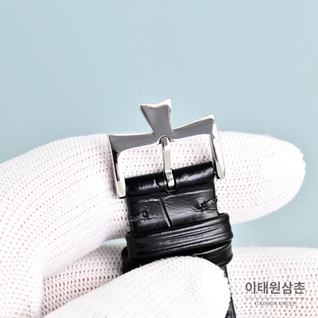 바쉐론콘스탄틴 트래디셔널 투르비용 선레이다이얼 수동 시계 42mm 그린 / 화이트 블랙 가죽 스트랩 (2)