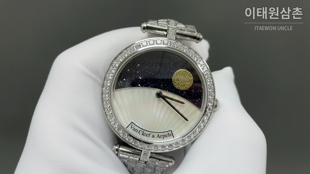 반클리프아펠 아펠 포에틱 컴플리케이션 다이아몬드 베젤 기계식 워치 38mm 골드