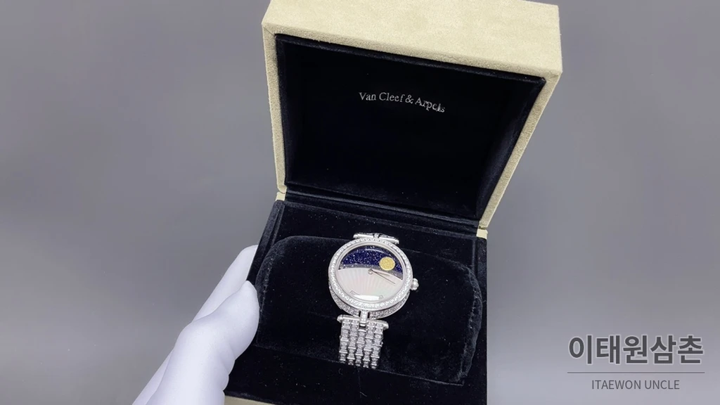 반클리프아펠 아펠 포에틱 컴플리케이션 다이아몬드 베젤 기계식 워치 38mm 골드
