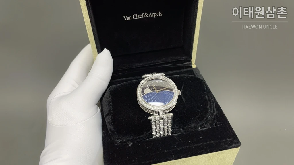 반클리프아펠 아펠 포에틱 컴플리케이션 다이아몬드 베젤 기계식 워치 38mm 골드 (2)
