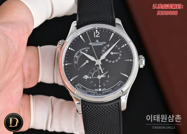 제니스 마스터 오토매틱 42mm 블랙 다이얼 블랙 러버 스트랩