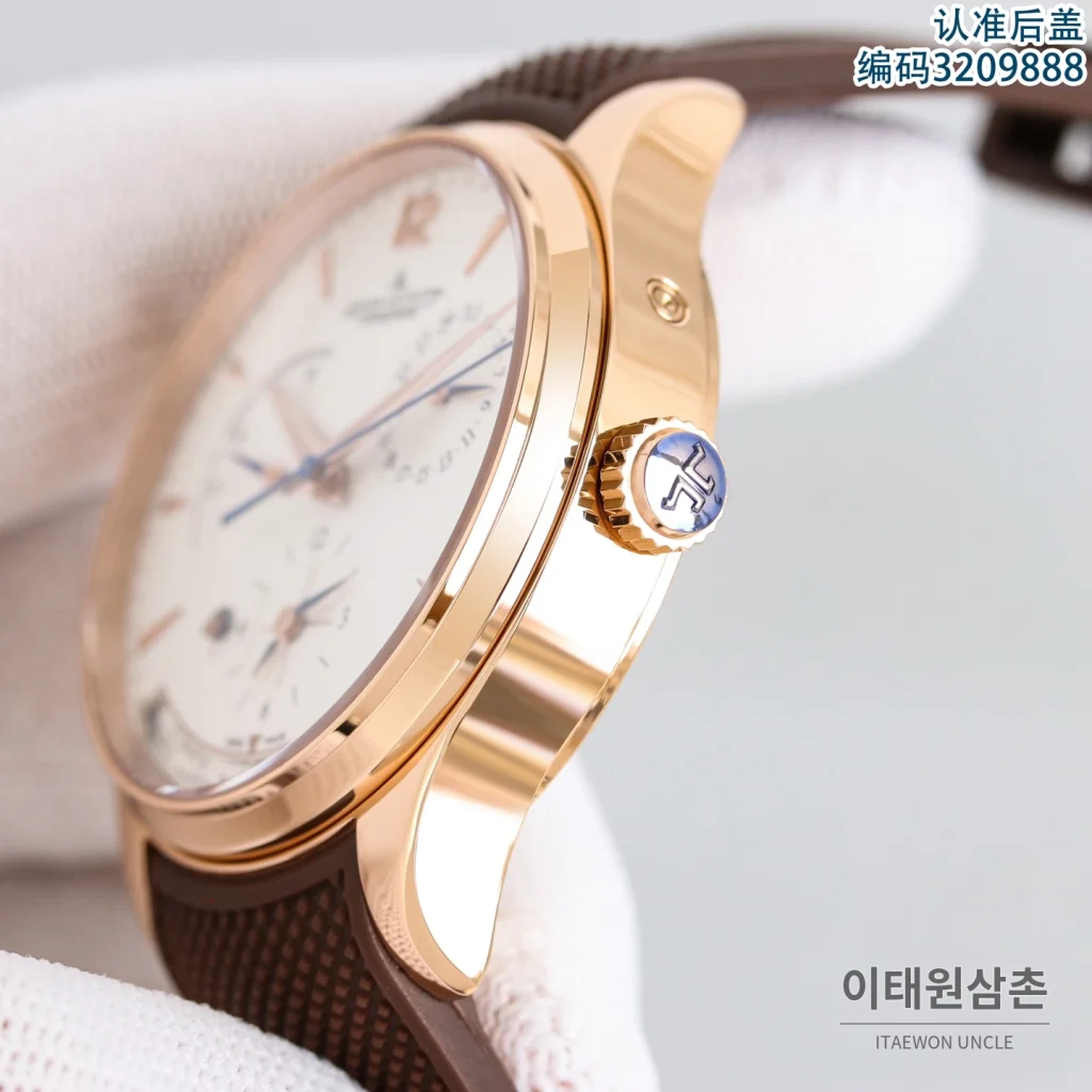 제니스 마스터 오토매틱 42mm 블랙 다이얼 블랙 러버 스트랩 로즈골드 베젤