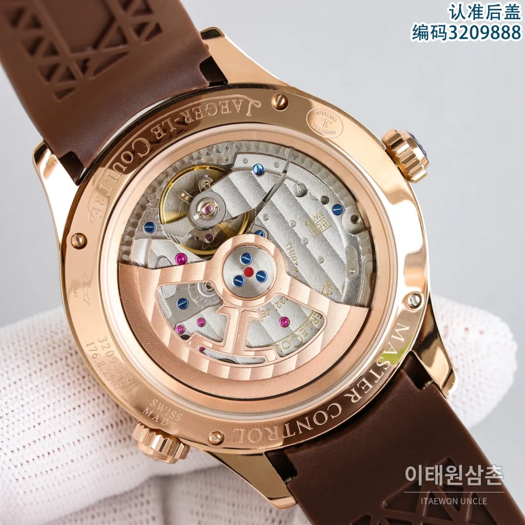 제니스 마스터 오토매틱 42mm 블랙 다이얼 블랙 러버 스트랩 로즈골드 베젤